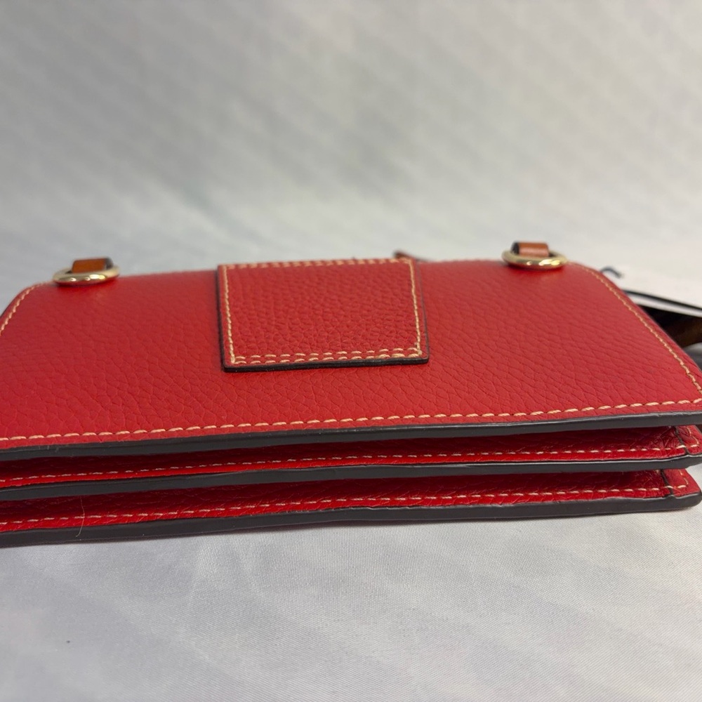 Dooney & Bourke Red Leather Gingy Crossbody bag with Tassel - Picture 3 of 5